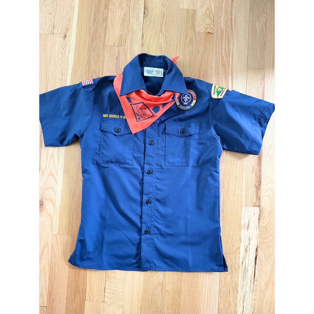 Boy Scouts of America Cub Navy Uniform Shirt Teddy Roosevelt NY Patch Youth M - Picture 3 of 9
